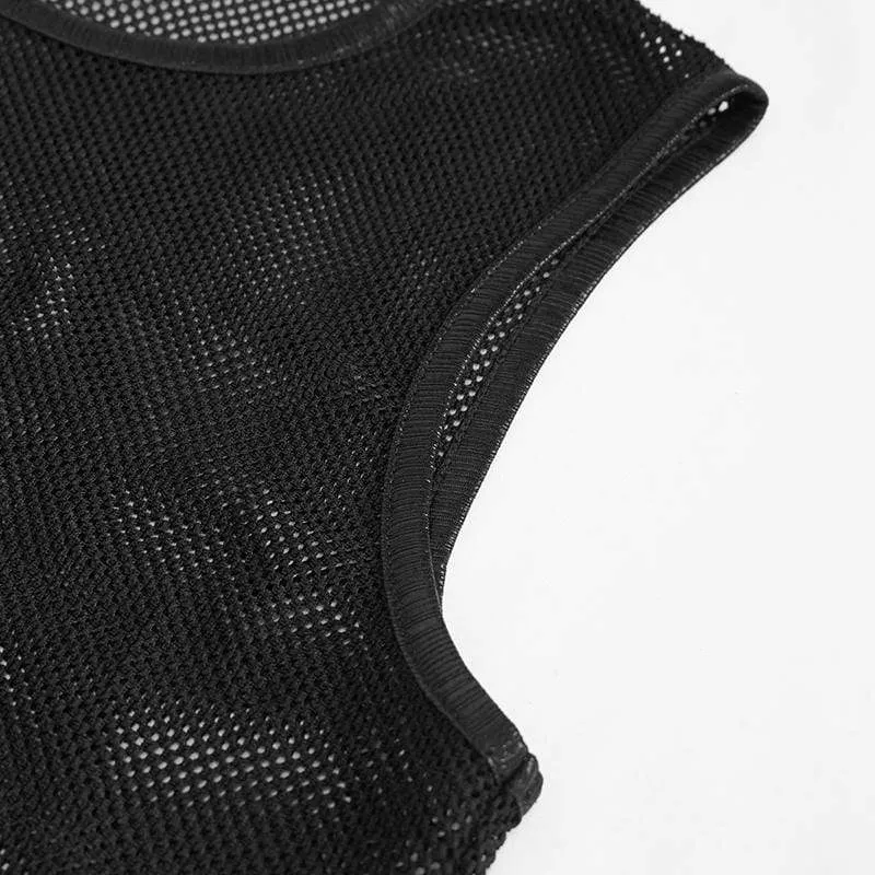 Gothic-Tanktops aus transparentem Netz für Herren