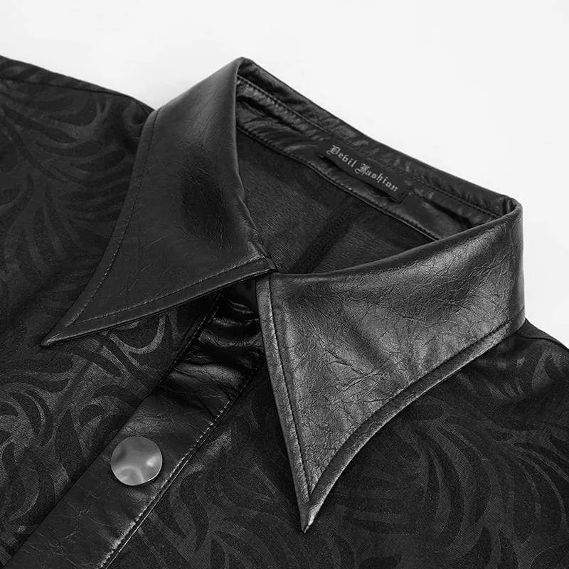 Gothic-Hemd aus Kunstleder mit Puffärmeln für Herren