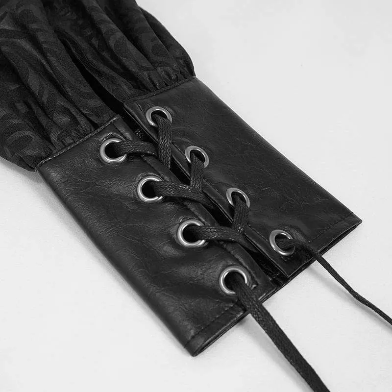 Gothic-Hemd aus Kunstleder mit Puffärmeln für Herren