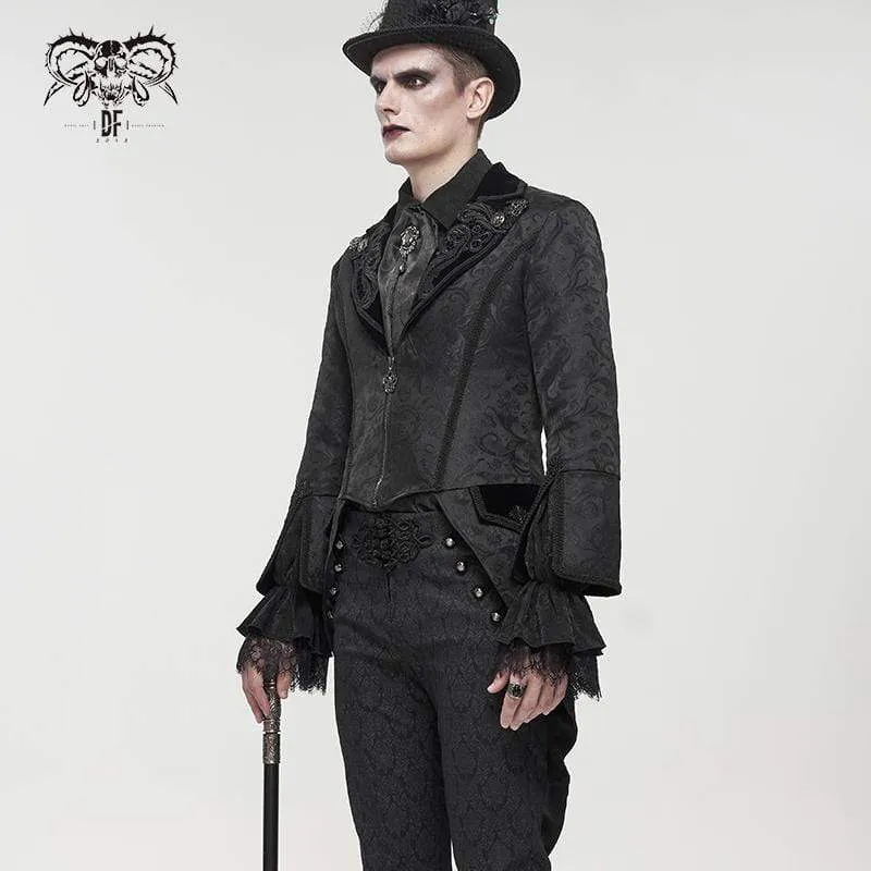 Gothic-Mantel mit Hornärmeln und Schwalbenschwanz im Gothic-Stil