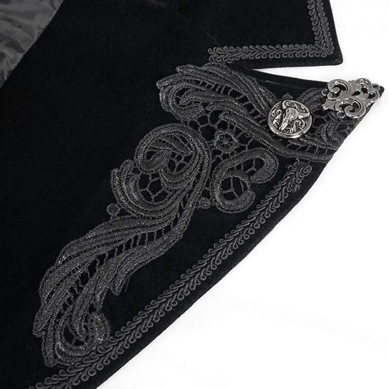 Gothic-Mantel mit Hornärmeln und Schwalbenschwanz im Gothic-Stil