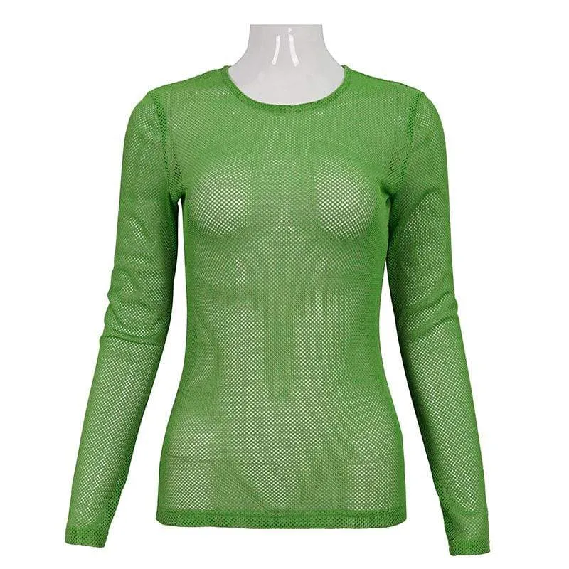 Gothic transparente Mesh-Oberteile für Damen