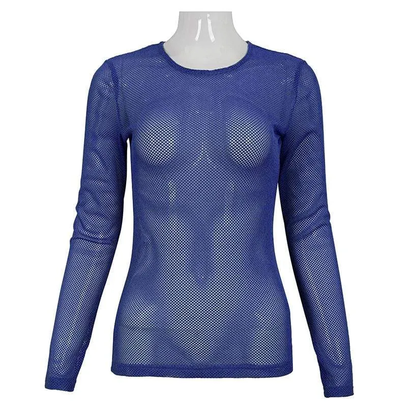 Gothic transparente Mesh-Oberteile für Damen