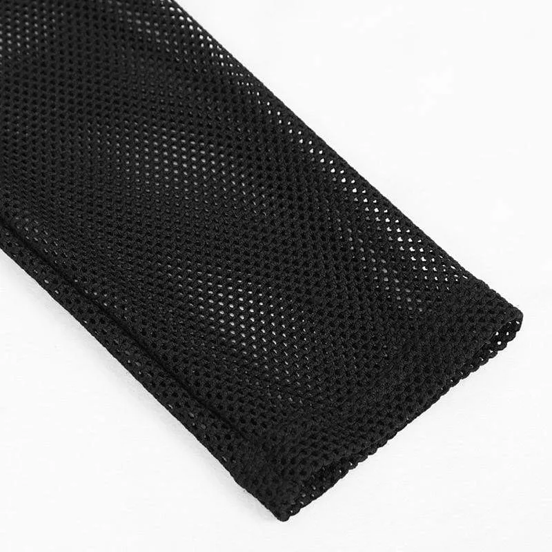 Gothic transparente Mesh-Oberteile für Damen