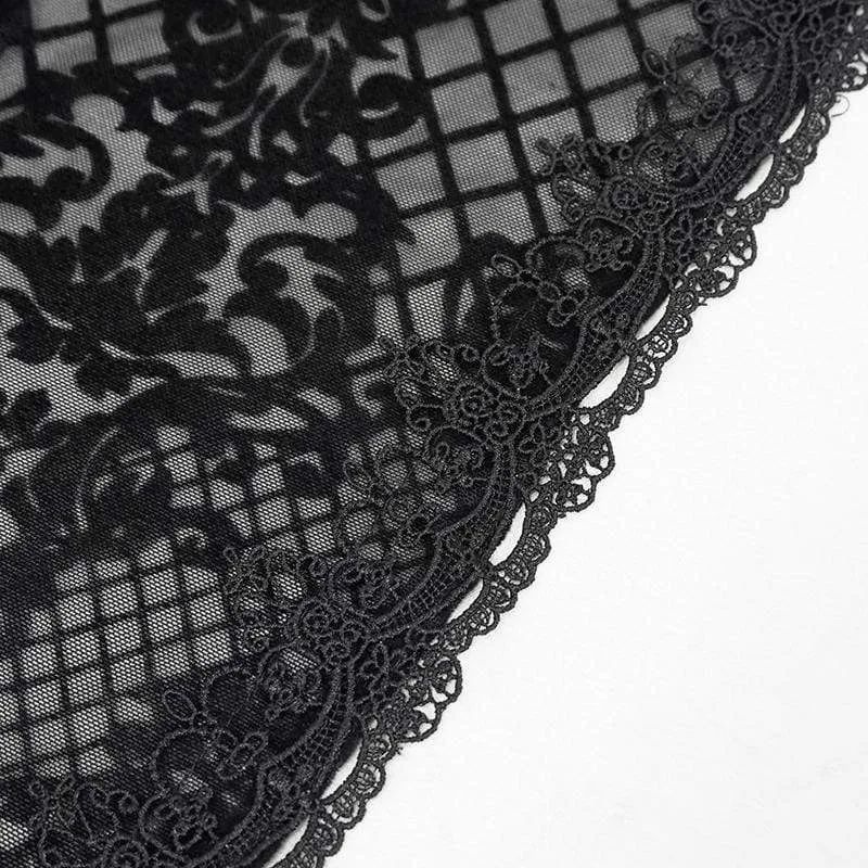 Gothic Cape für Damen mit Blumenmuster und Kapuze