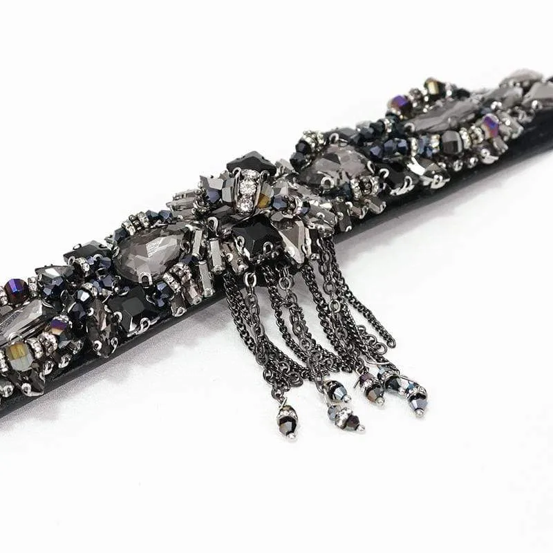 Gothic Crystal Stone Elastischer Gürtel für Damen