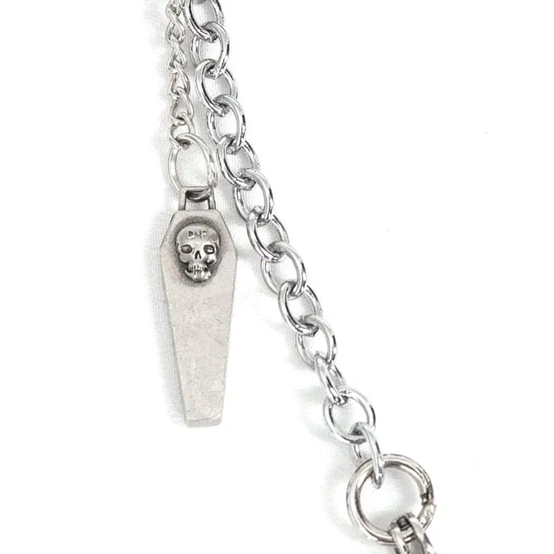 Gothic Totenkopf Kettenbrosche für Damen