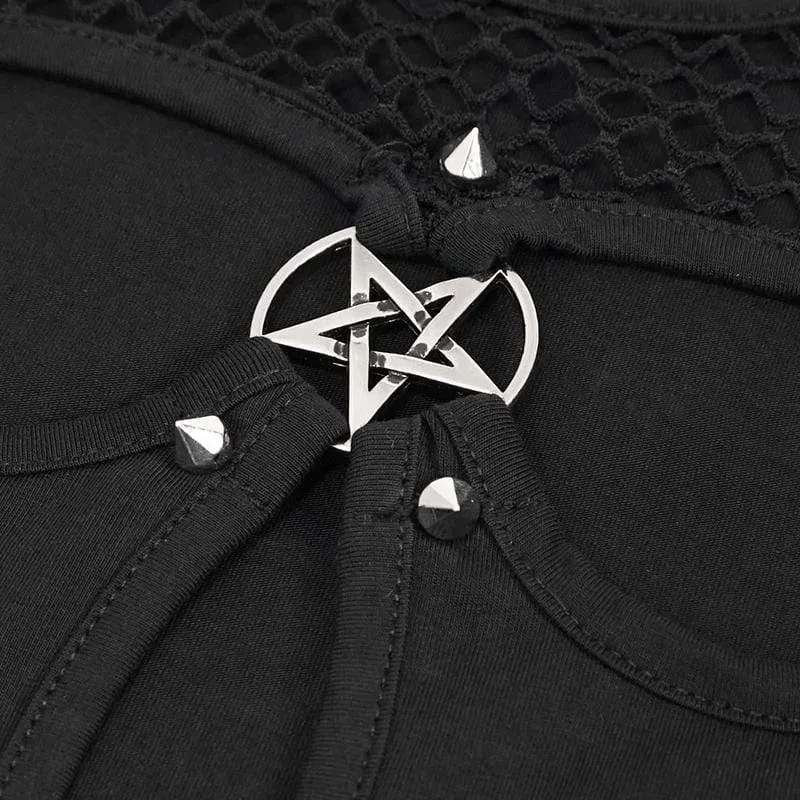 Gothic-Splice-Top mit Ausschnitten für Damen