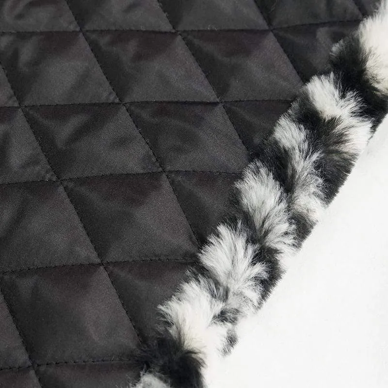 Gothic-Jacke mit Stehkragen für Damen mit Zebrastreifen-Schnallen