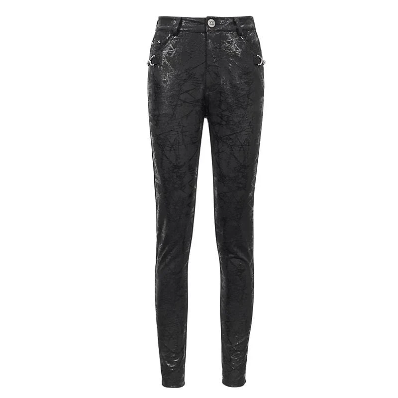 Damen Gothic Dendritic Pattern Slim Fit Hose