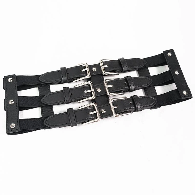 Gothic Cutout Schnallen für Damen Kunstledergürtel