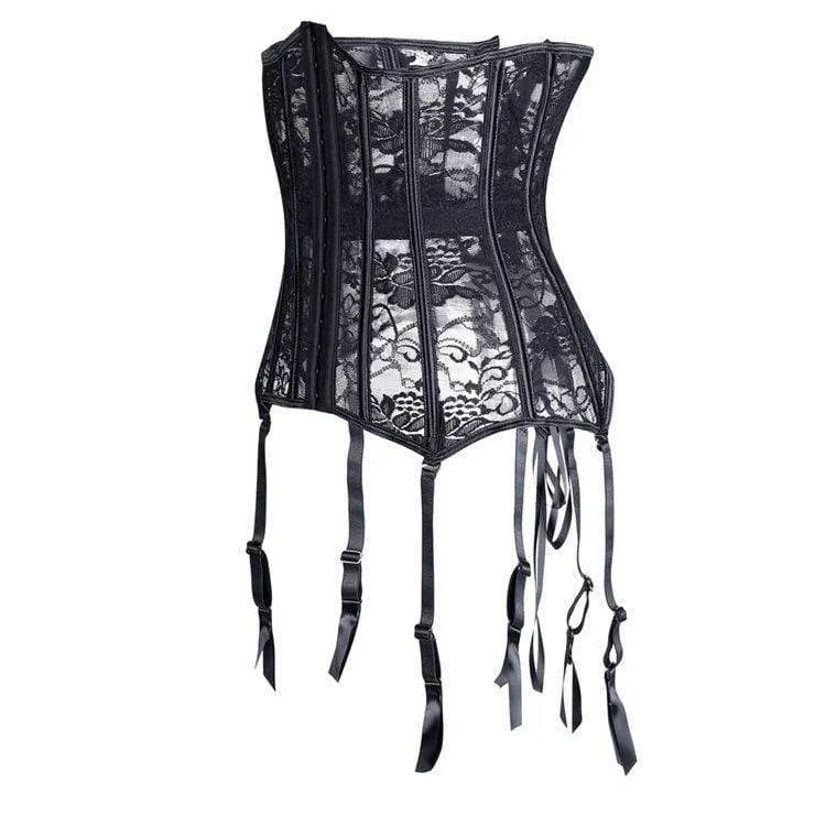 Damen Gothic Lace transparentes Unterbrustkorsett