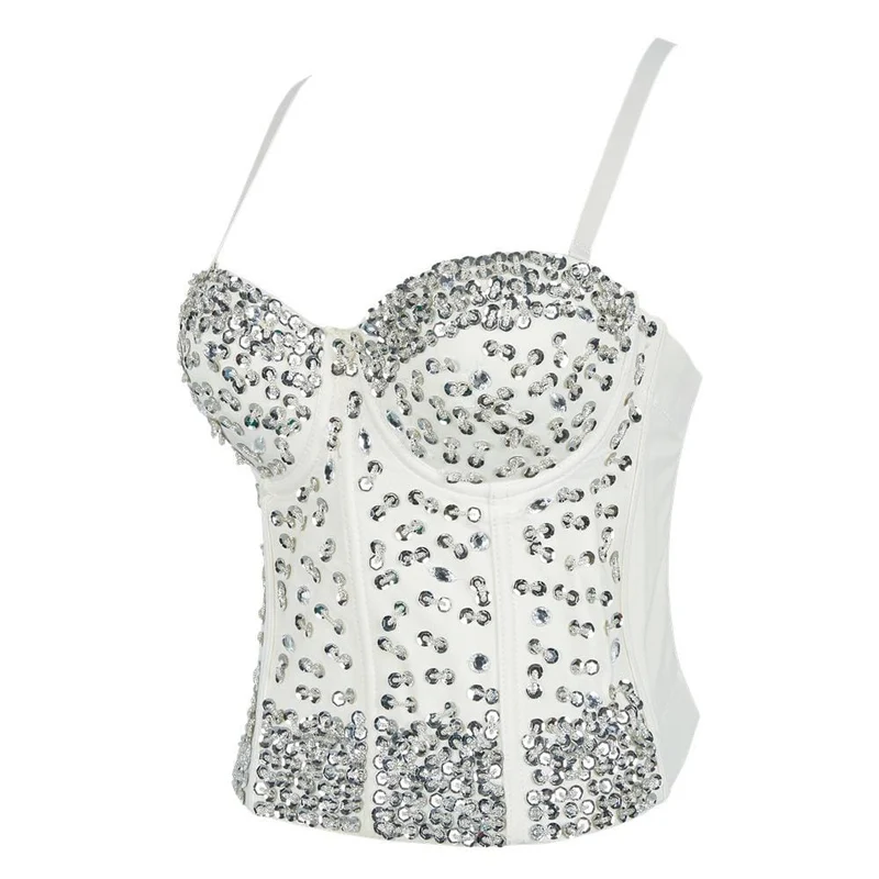 Frauen Grunge Fully-Pailletten Bustiers