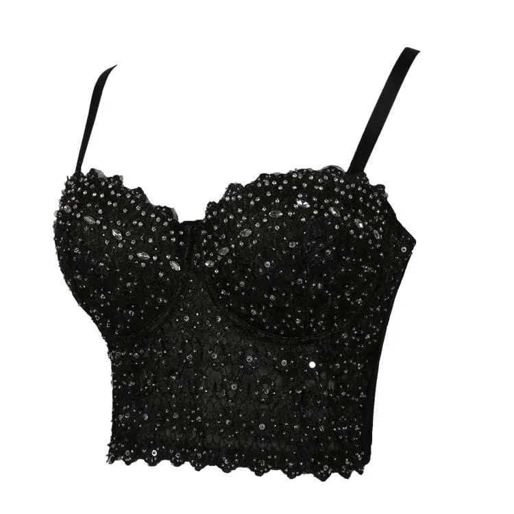 Frauen Grunge Lace Floral Beadiers Bustiers