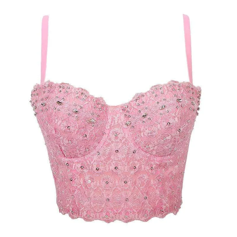 Frauen Grunge Lace Floral Beadiers Bustiers