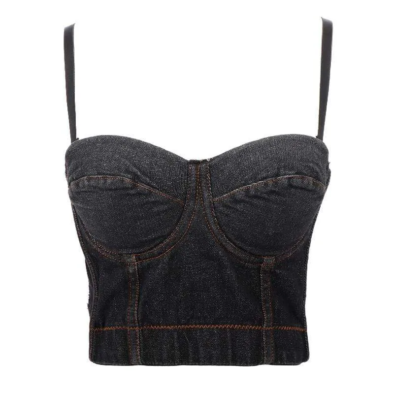 Frauen Grunge Denim Bustiers