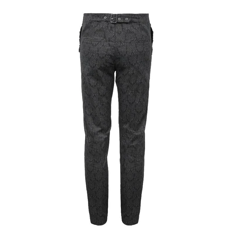 Herren Gothic Chinese Button Jacquard Pants