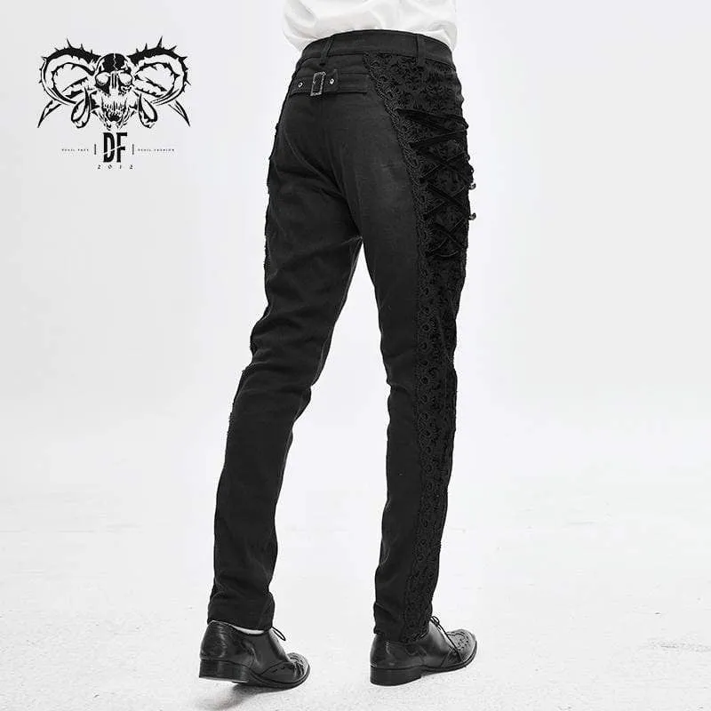 Herren Gothic Back Chain Jacquard Taschenhose