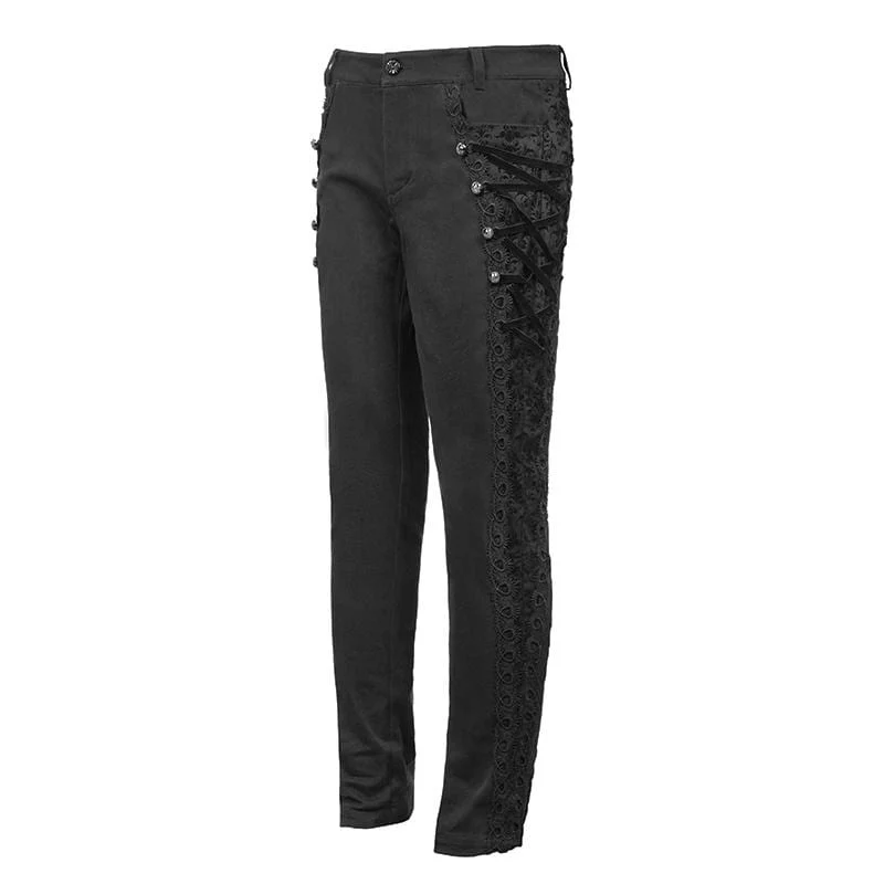 Herren Gothic Back Chain Jacquard Taschenhose