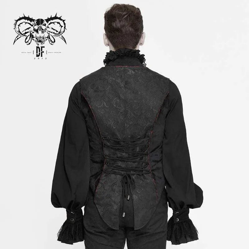 Herren Gothic Contrast Color Zip Jacquard Schwanzwesten