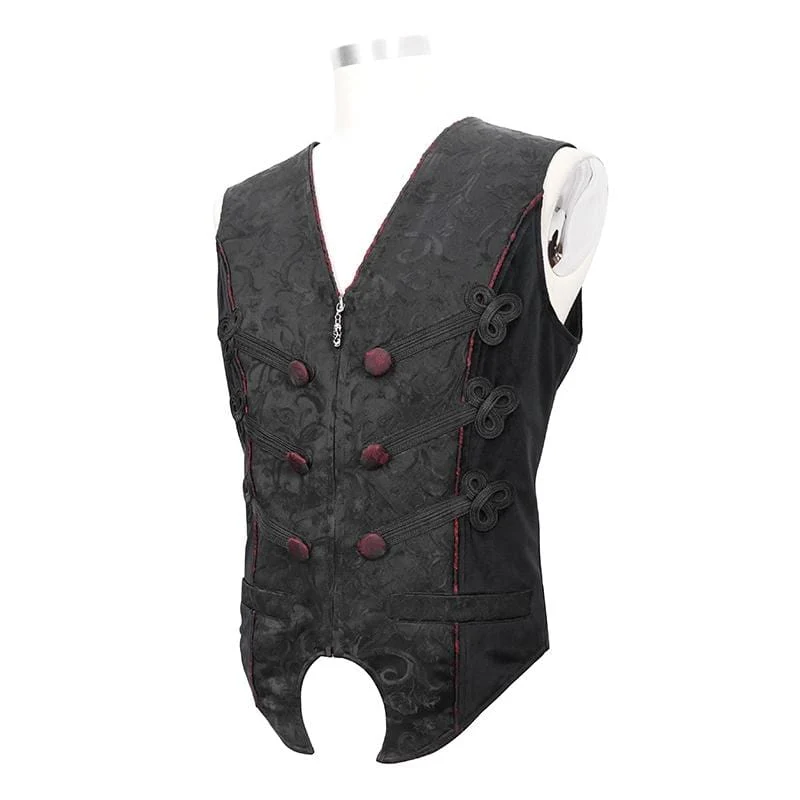 Herren Gothic Contrast Color Zip Jacquard Schwanzwesten