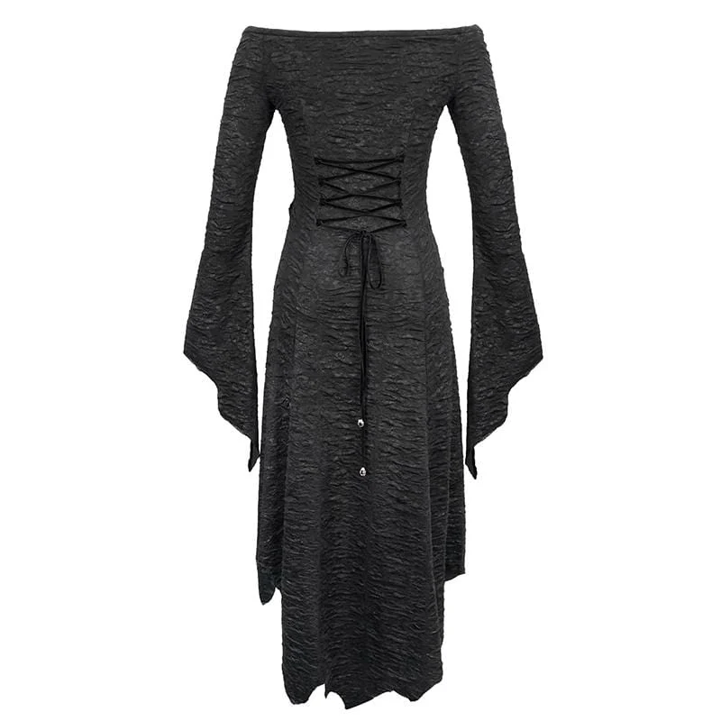 Gothic Off-Shoulder Ripped Irregular Dresses für Damen