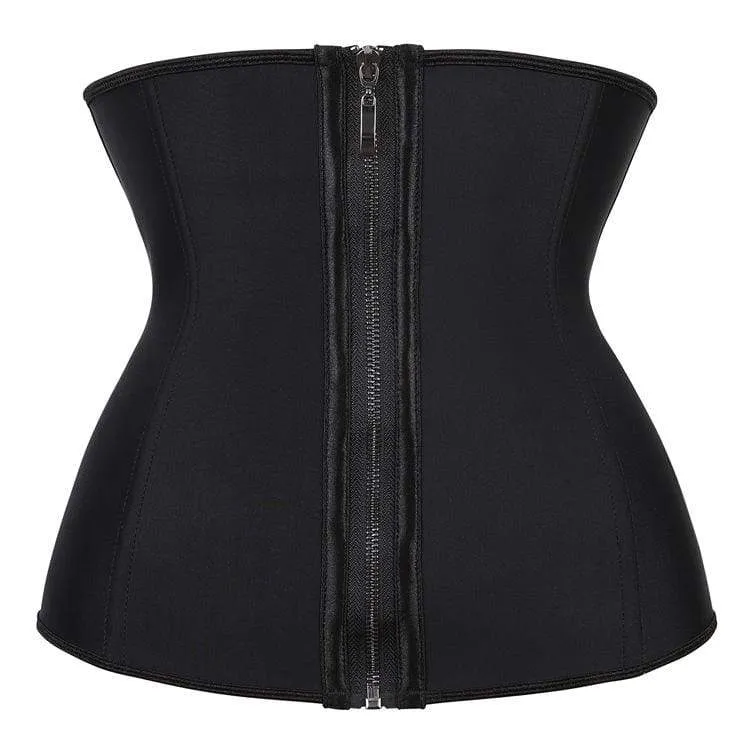 Damen Front Reißverschluss Latex Underbust Korsetts