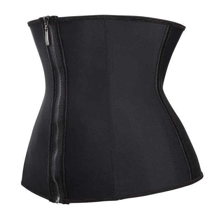 Damen Front Reißverschluss Latex Underbust Korsetts