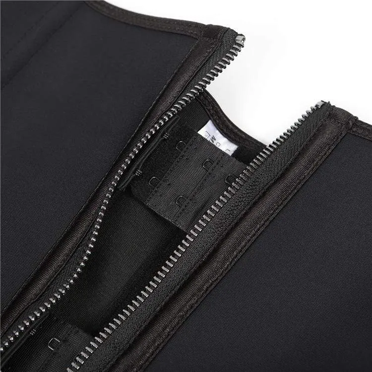Damen Front Reißverschluss Latex Underbust Korsetts