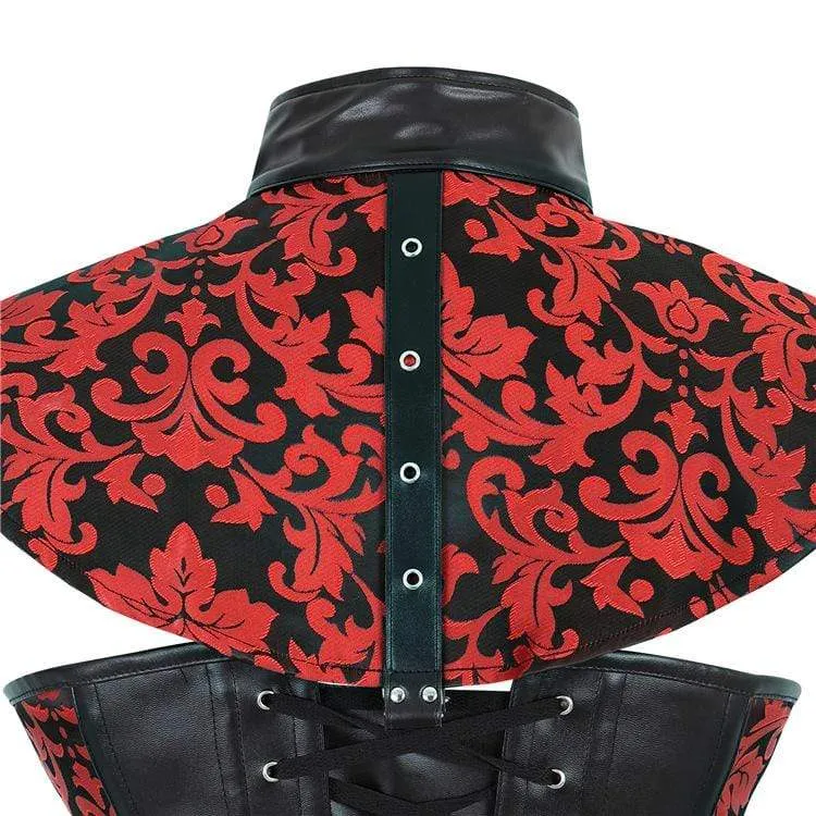 Damen Vintage Jacquard Kragen mit Overbust Korsetts