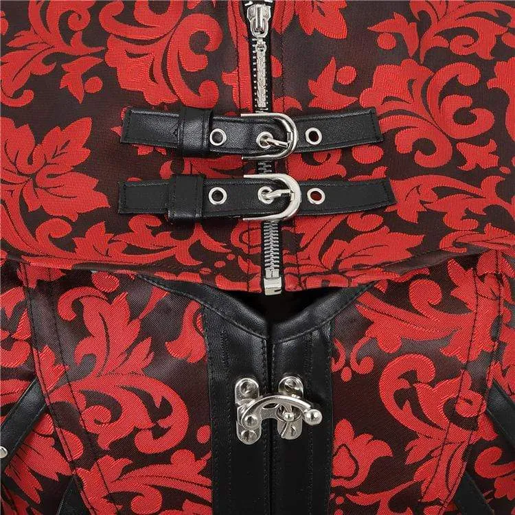 Damen Vintage Jacquard Kragen mit Overbust Korsetts