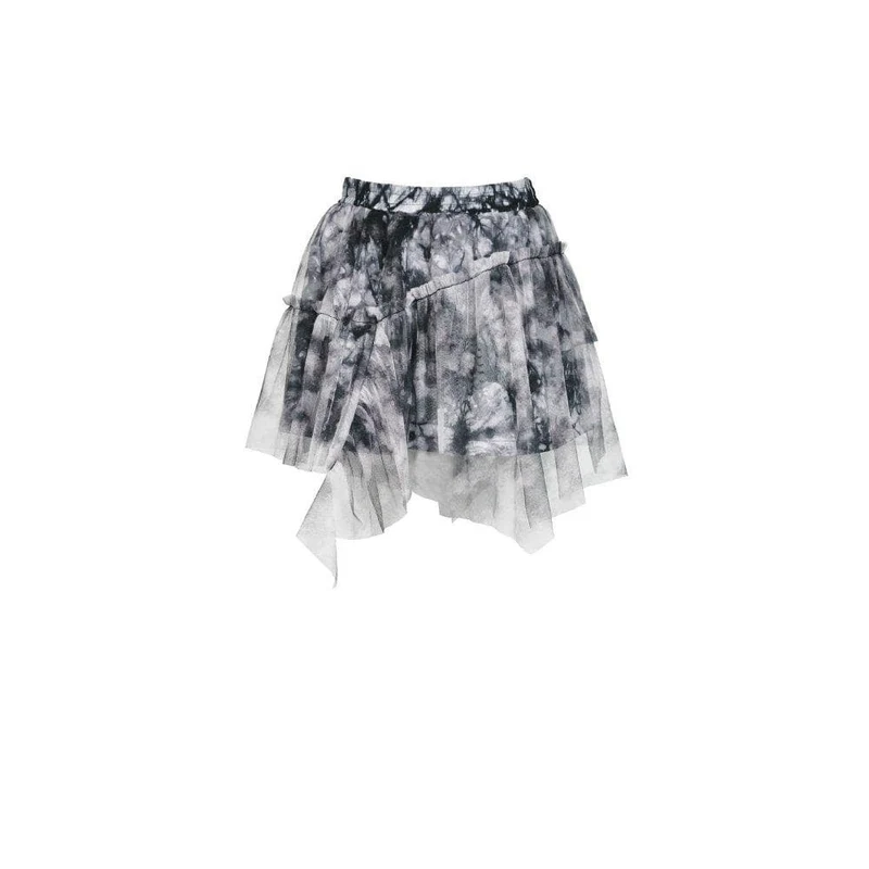 Damen Gothic Tie-Dye Mesh Röcke