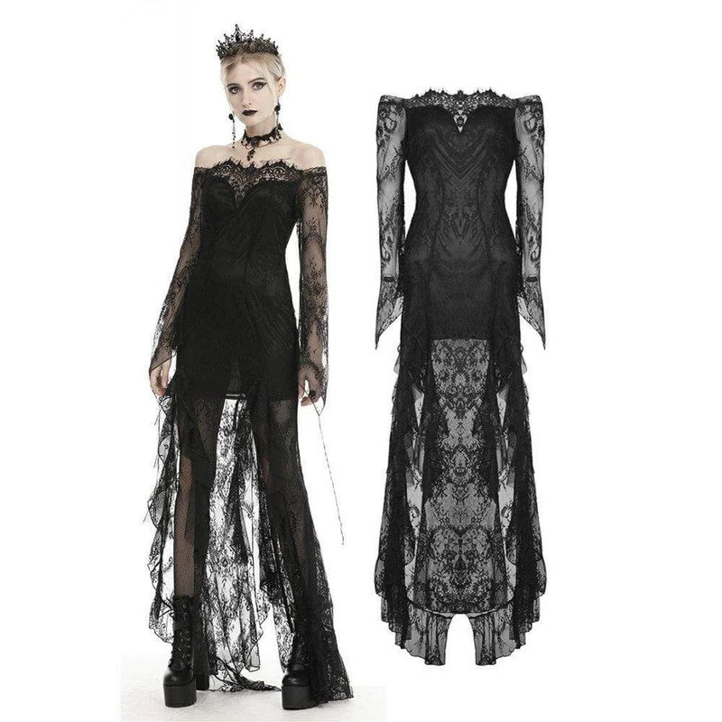 Schulterfreie Gothic-Brautkleider mit Spitze für Damen