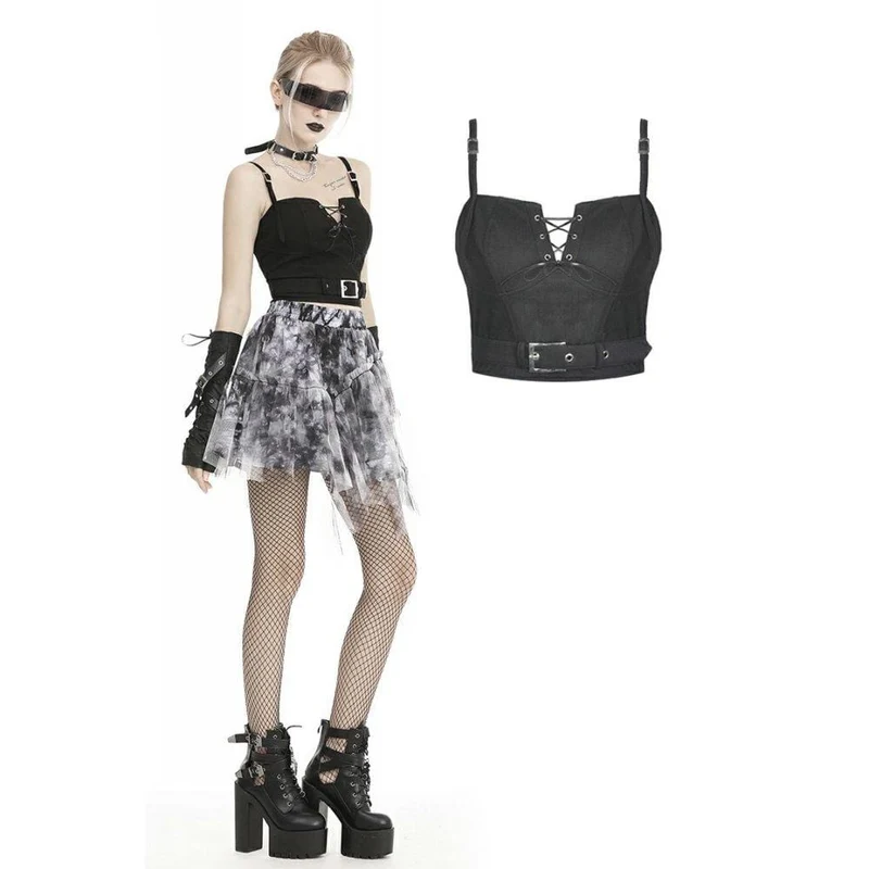 Frauen Gothic Strappy Bustiers mit Gürtel