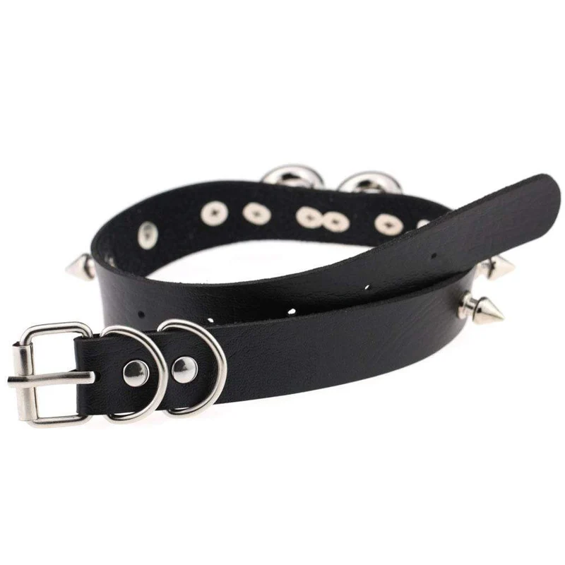 Frauen Punk Rivet Heart Choker Halskette mit Schlüssel