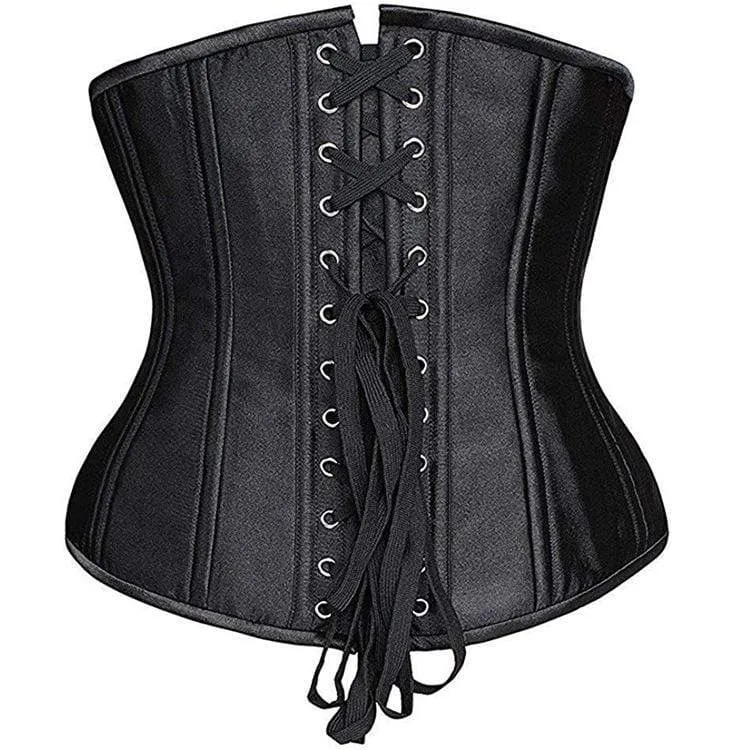 Damen Gothic Pure Color 24 Stahl Unterbrust Korsetts ohne Knochen