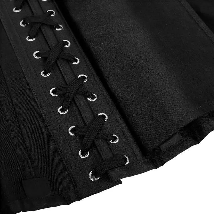 Damen Gothic Pure Color 24 Stahl Unterbrust Korsetts ohne Knochen