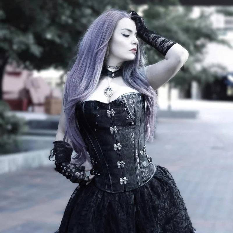 Frauen Gothic Floral Overbust Korsetts