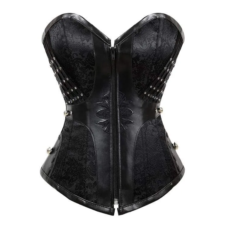 Frauen Steampunk Kunstleder Overbust Korsetts