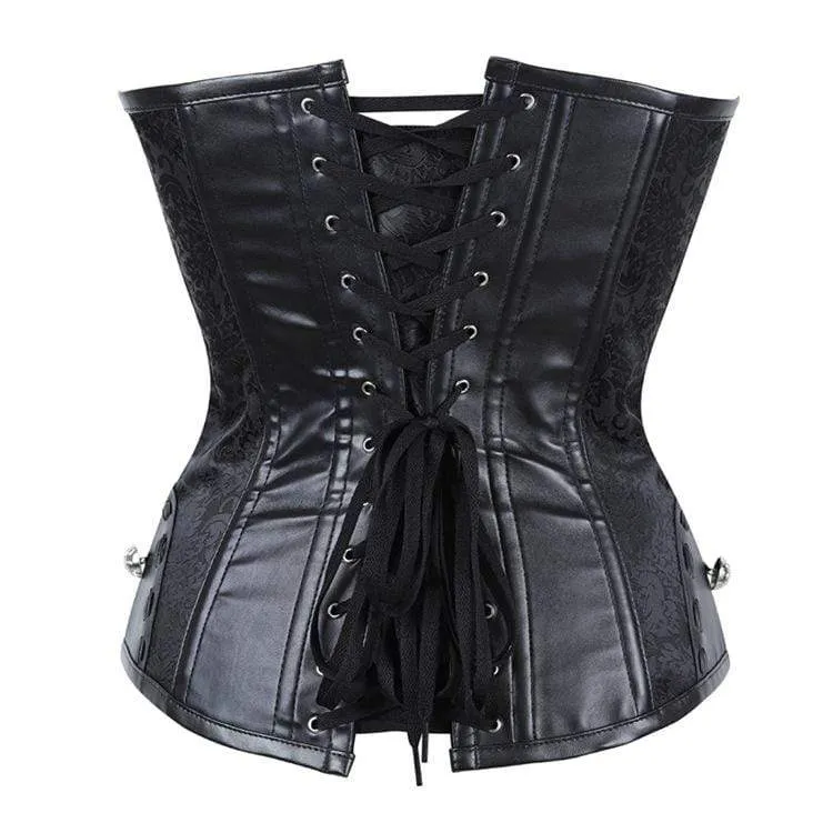 Frauen Steampunk Kunstleder Overbust Korsetts