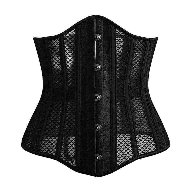 Damen Gothic 26 Steel Boned Mesh Underbust Korsetts