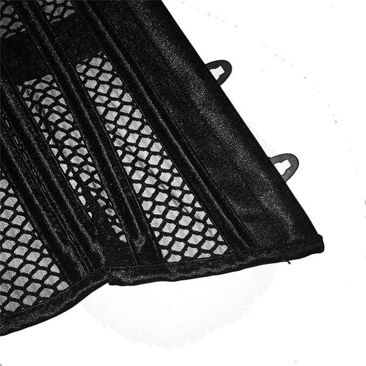 Damen Gothic 26 Steel Boned Mesh Underbust Korsetts