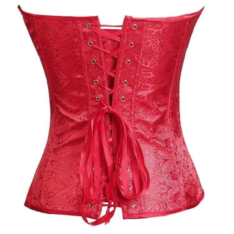 Frauen Gothic Flabala Hem Satin Overbust Korsetts