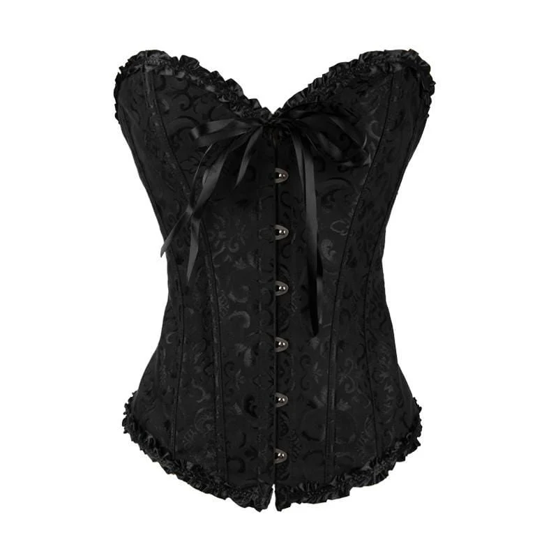 Damen Gothic Schnür Jacquard Overbust Korsetts