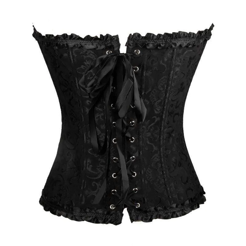 Damen Gothic Schnür Jacquard Overbust Korsetts