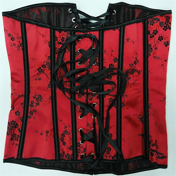 Frauen Gothic Floral Strappy Overbust Korsetts