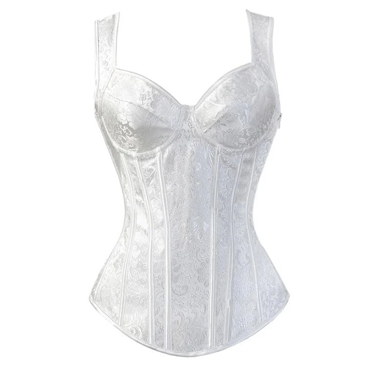 Frauen Gothic Jacquard Overbust Korsetts