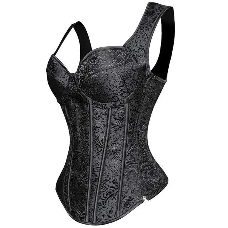 Frauen Gothic Jacquard Overbust Korsetts