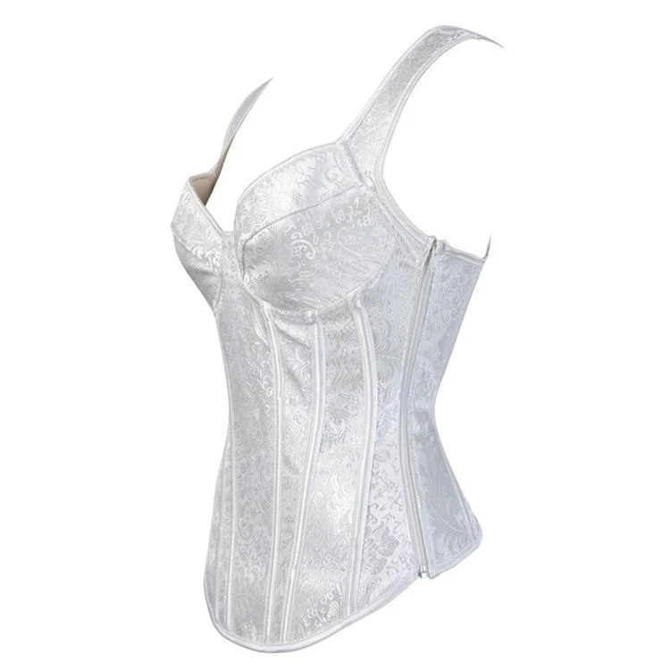 Frauen Gothic Jacquard Overbust Korsetts