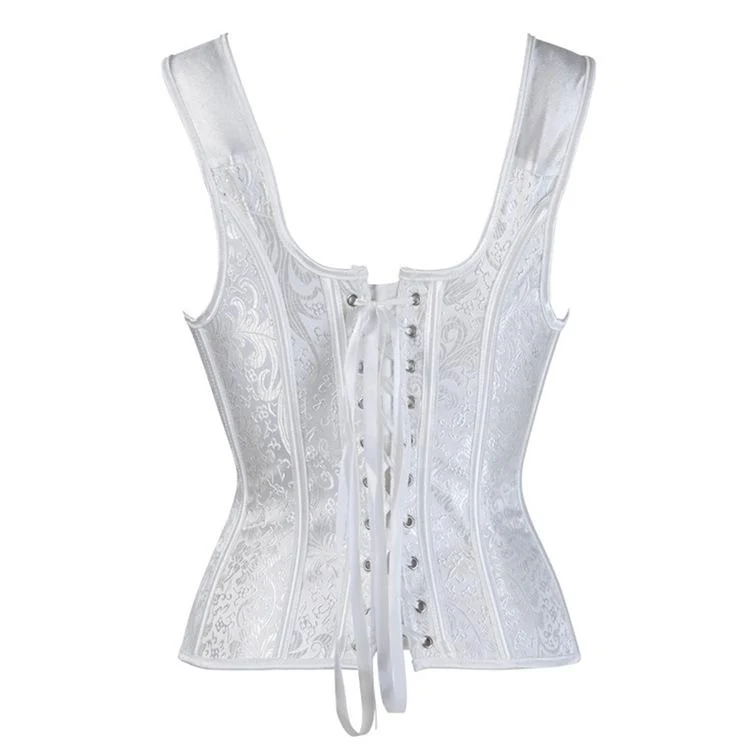 Frauen Gothic Jacquard Overbust Korsetts